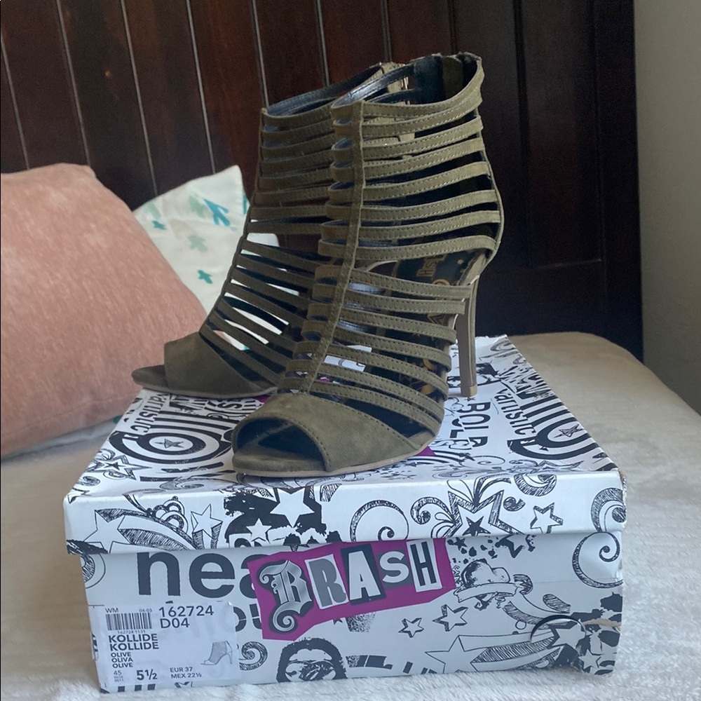Brash Green Strappy Heels